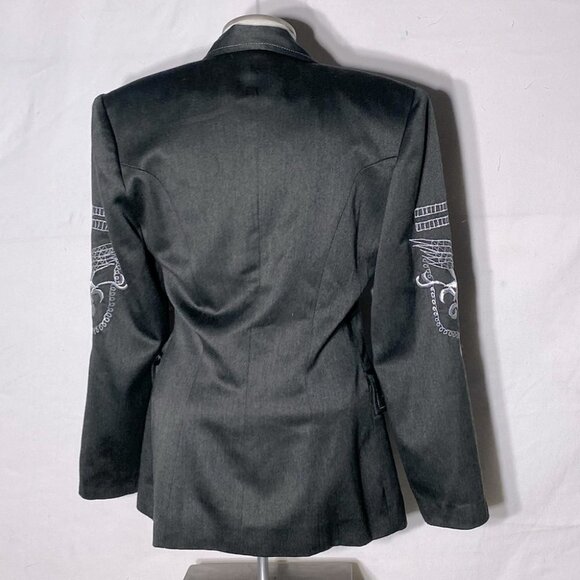 ADINA Grey Green Embroidered Blazer M - Picture 4 of 14